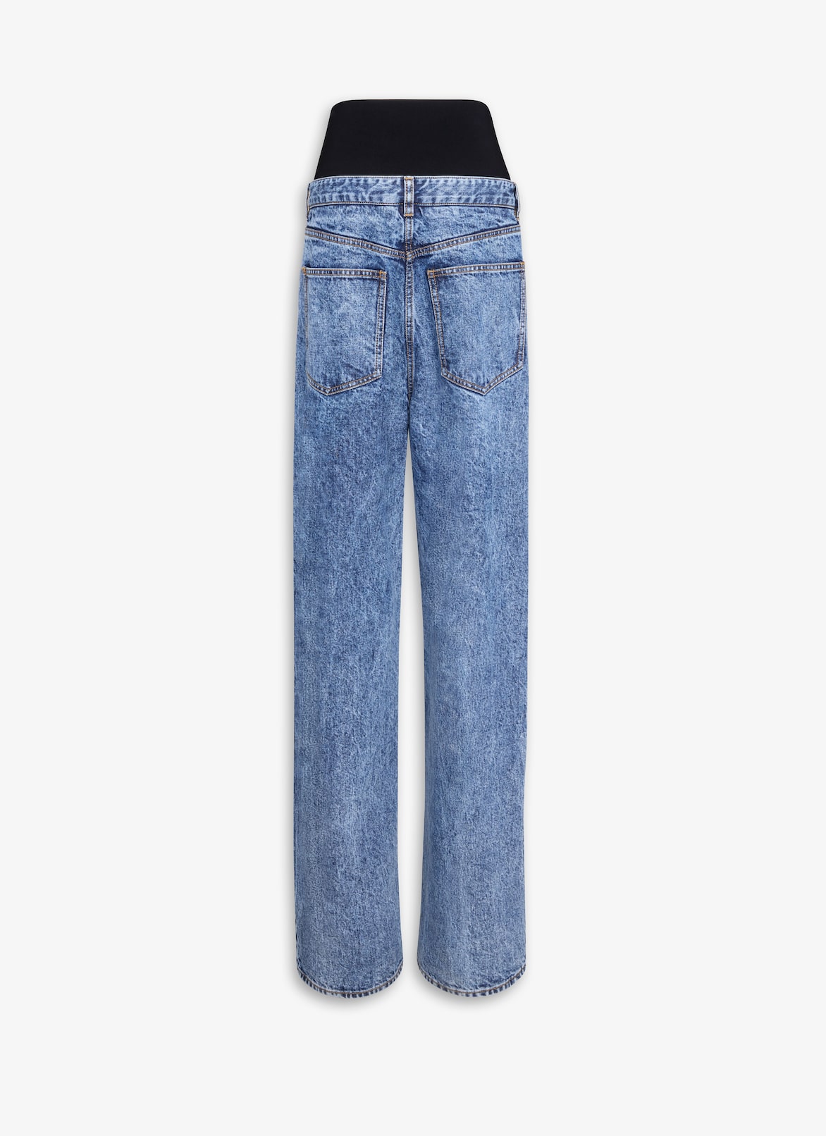 KNIT BAND JEANS IN SNOW DENIM ALAÏA LIGHT BLUE KNIT BAND JEANS IN SNOW DENIM